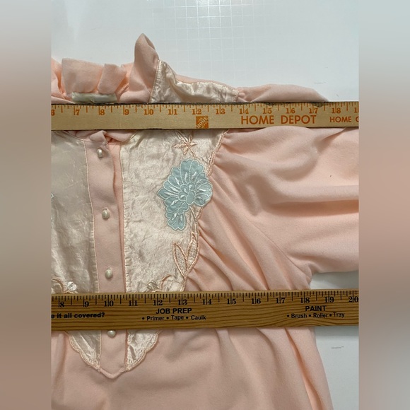 Vintage ILISE STEVENS pink cotton, satin feel pajama Nightgown Size women’s M - Picture 6 of 16